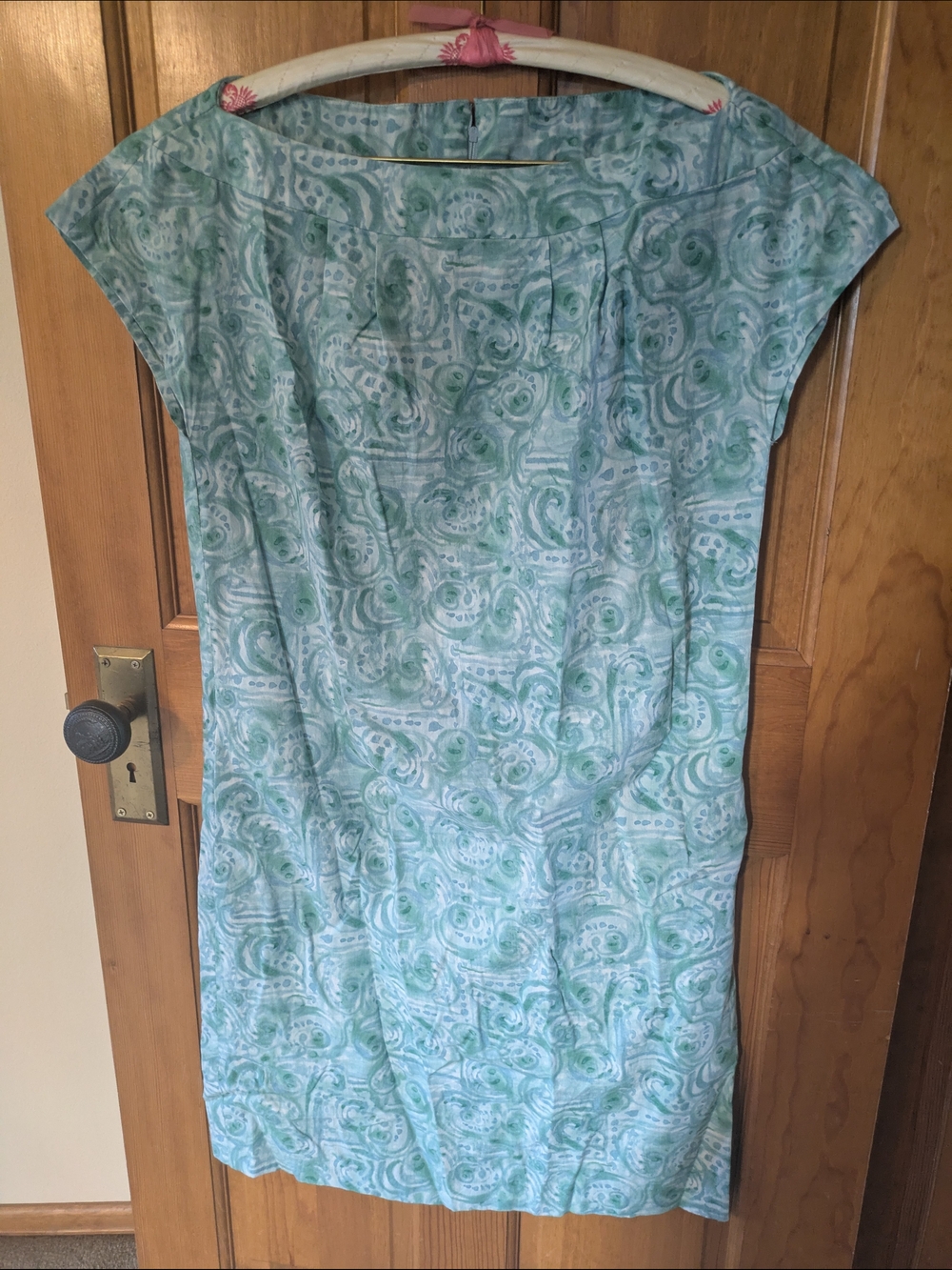 Aqua Printed Shift Dress